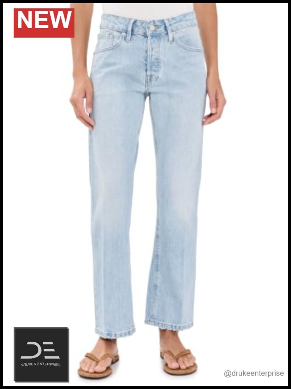 Vintage Straight Ankle Jeans Mid Rise 5-Pocket Denim